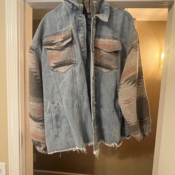 Upcycled Blondie Jean jacket size 2xL - Picture 2 of 10
